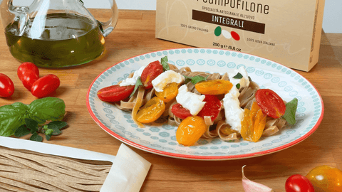 Fettuccine di Campofilone Integrali con pomodorini e stracciatella
