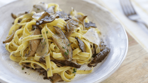 Fettuccine di Campofilone con funghi porcini e tartufo