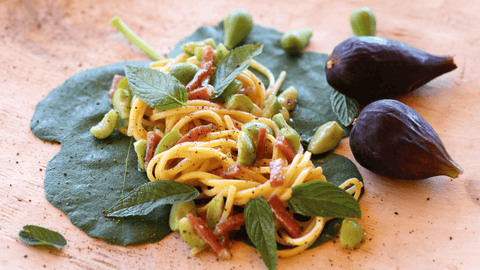 Linguine di Campofilone prosciutto e fichi